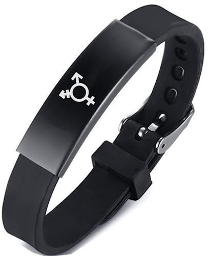Bild: ForeverWill Trans Geschlecht Symbol Silikon Armband LGBT Queer Stolz ID Armreif Transgender Pride Gay LGBTQ Schmuck f�r 12,99 EUR  bei Amazon