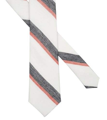 Image of BELLUNO Men's 2.5 inch Skinny Solid Cotton Linen Ties