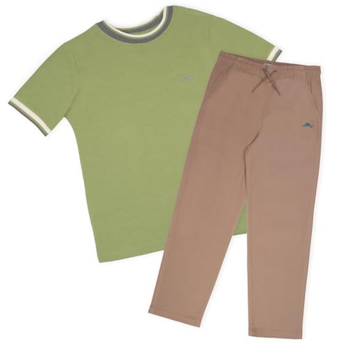 Image of Tommy Bahama Boys Casual Crewneck Short Sleeve T-Shirt & Elastic Waist Pants Set, 2-Piece Back to School Outfit for Kids