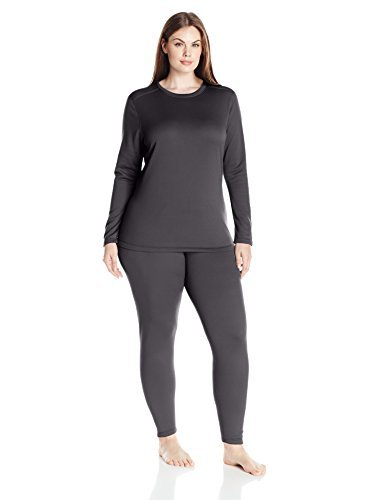 Fruit of the Loom Women's Plus Size Fit for Me Fleece Lined Thermal Underwear Set
