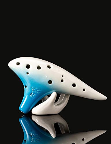 “Ocean Notes” 12 Hole Sweet Potato Ocarina Graceful Shape Pottery Ocarina In Alto C (Gradient Blue) #TOP1