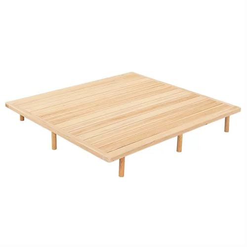Base de cama de madera maciza, construcción de pino resistente con diseño de tatami, patas empotradas para mayor seguridad y esquinas redondas para mayor comodidad