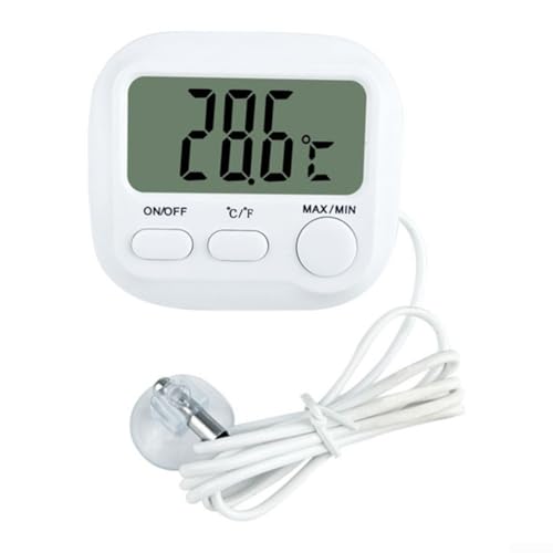 DAZZLEEX Thermomètre intelligent pour aquarium avec grand écran pour aquariums - Jauge de température numérique précise - Double unité Fahrenheit - Design compact