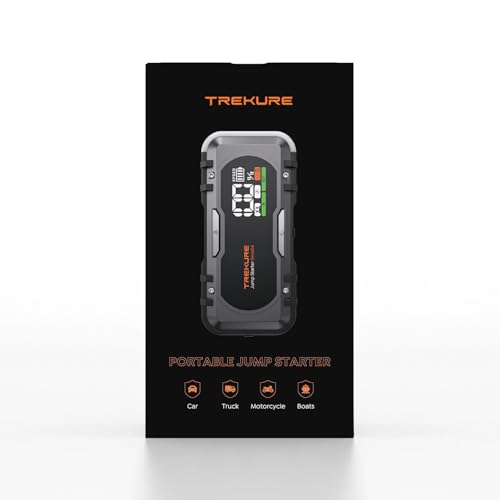TREKURE 8-in-1 Car Battery Jump Starter 8000A Peak 65W Fast Charging Portable Car Battery Jumper Starter Portable (All Gas/10L Diesel) Jump Box with Extended Jumper Cables image 8