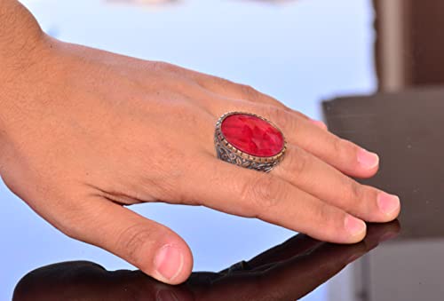 Real Natural Ruby Gemstone Ring, Sterling Silver Ring, 28.65 Carat, Stacking Ring Gemstone #TOP5