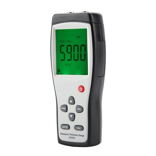 Medidor de espesor ultrasónico digital, medidor velocidad del sonido, comprobador profundidad metales, acero, plástico, vidrio, PVC y tuberías Con calibración automática