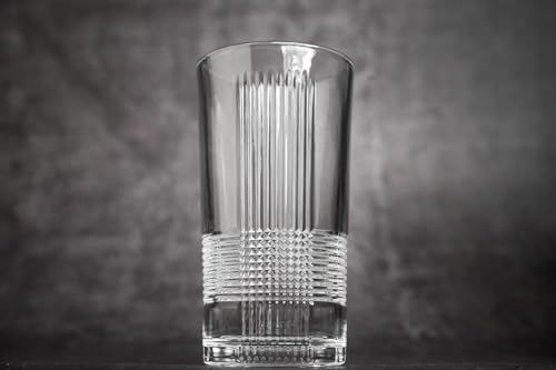 Image of WRINGO 350 ML Water Glasses Transparent Long Glass | Highball Glasses | Juice Glass | Plaza Tumbler Set of (6) (WR-02)