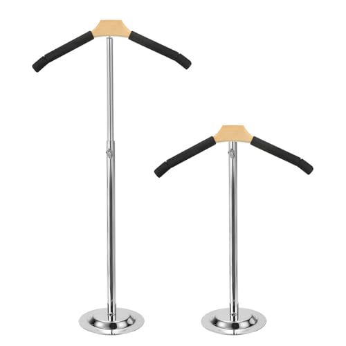 uxcell Soporte de exhibición de camisas, 2 unidades, soporte ajustable de acero inoxidable, estante portátil flexible para camisetas de hombre, para ropa, abrigos y minoristas (negro, 16.93 pulgadas)