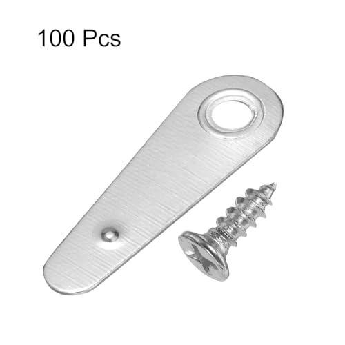Image of HARFINGTON 100Pcs Picture Frame Backing Hardware Clips with 100Pcs Screws Photo Frame Turn Button Fasteners Picture Frame Backing Clips for Craft Hanging Picture Drawing, Silver