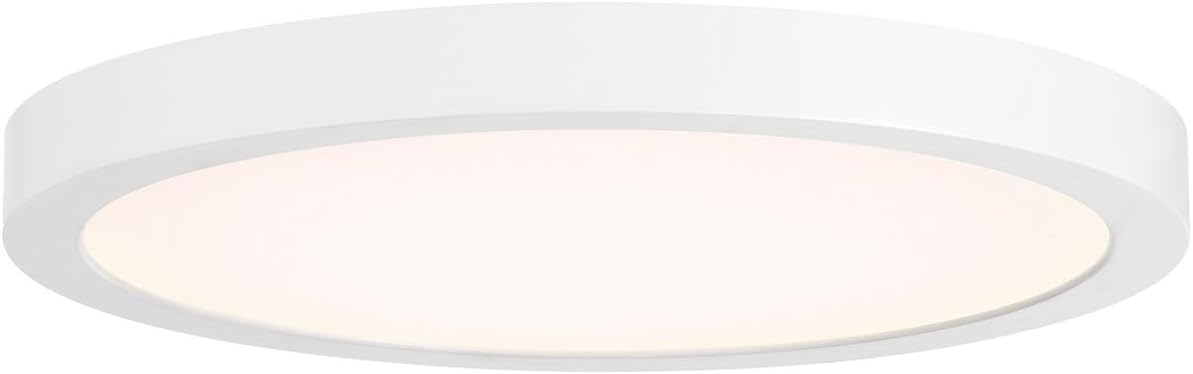 Savoy House 6-3333-10-WH Lighting Assets T24 Compliant Outdoor Low Profile Flush Mount, Integrated LED 1-Light 20 Watt, 1" H x 10" W, White