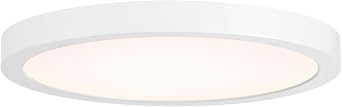 Savoy Lighting Assets 6-3333-10-WH T24 Compliant Outdoor Low Profile Flush Mount, Integrated LED 20 Watt, 1" H x 10" W, White