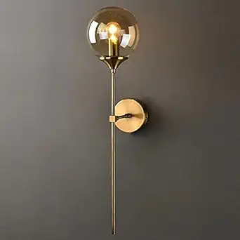 Harold Electricals Richard Wall Light for Living Room, Bedroom, Hall, Lobby, Showroom Balcony, Home Decoration - Amber Glass (Bulb Included) Pack of 1