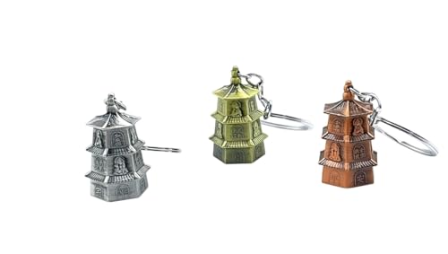Image of Classic Antique Tibetan Temple Bell Shaped Keyring for Gift Gaurdian bell for Car Bike Bags Metal Key ring Key Chain Bag Charm Gift