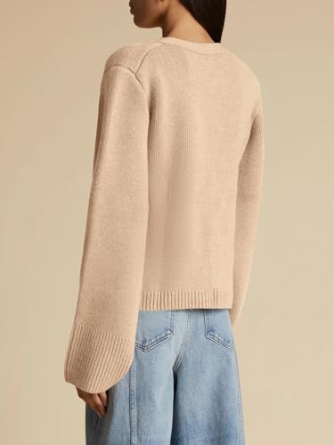 Saodimallsu Womens Deep V Neck Cardigan Sweaters Open Front Button Down Long Sleeve Cropped Knit Coats with Pockets4