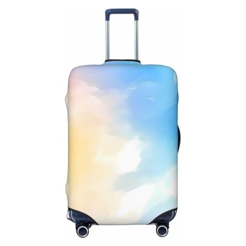 Watercolor Beach Elastic Travel Luggage Cover, Washable Spandex Suitcase Protector, Anti-Scratch Fits 18-32 Inch