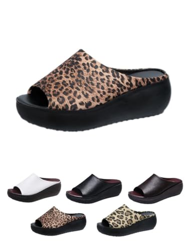 2025 New Summer Comfortable Orthotic Leather Wedges, Orthopedic Sandals for Women, Comfortable Arch Support Slides