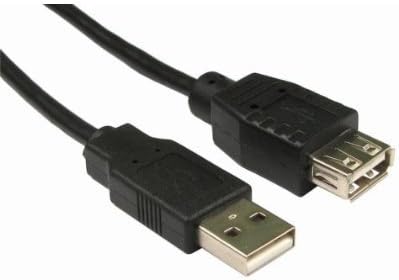 USB 2.0 A to A EXTENSION Cable Lead Wire BLACK Extender Male Female Socket (0.12 METRE, BLACK)