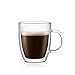 Bodum 10oz Bistro Double Wall Insulated Mug, High-Heat Borosilicate Glass, Set of 6, Clear