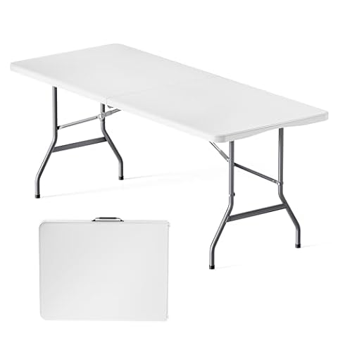 Wiltec Składany stół cateringowy, bankietowy, turystyczny 180x75x74 cm, stolik ogrodowy z uchwytem, stół kempingowy składany do ogrodu i na biwak