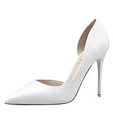  Femme Cuir Verni Brillant Chaussure Mode Escarpin Dame Stiletto Entailler Dégradé de Couleur Talon Haut Aiguille Sexy Talon Aiguille 10.5 CM Mariage Club Soirée