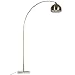 Produktbild HOMCOM Bogenlampe, Bogenstandleuchte, Stehlampe mit Marmorbasis, Stehleuchte mit Verstellbarem Schirm, Standleuchte E27, Metall, 31 x 120 x 205cm