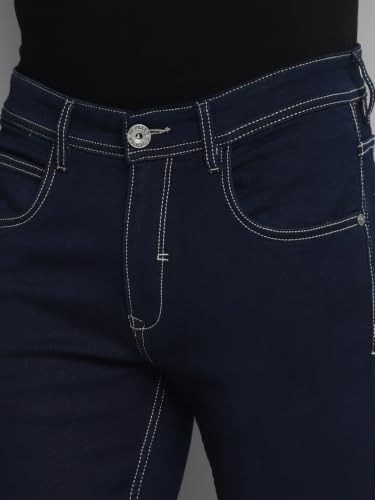 Image of Allen Cooper Slim Mid Rise Stretchable Denim Jeans for Men