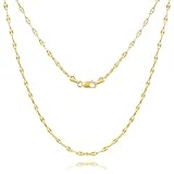 14K Gold Necklaces for Women Dainty Golden Necklace for Women Non Tarnish Thin Gold Chain Necklace Womens Fusion of Art and Aesthetics Necklaces for Mens Golden Chain 16,18,20,22,24 Inches (18in)
