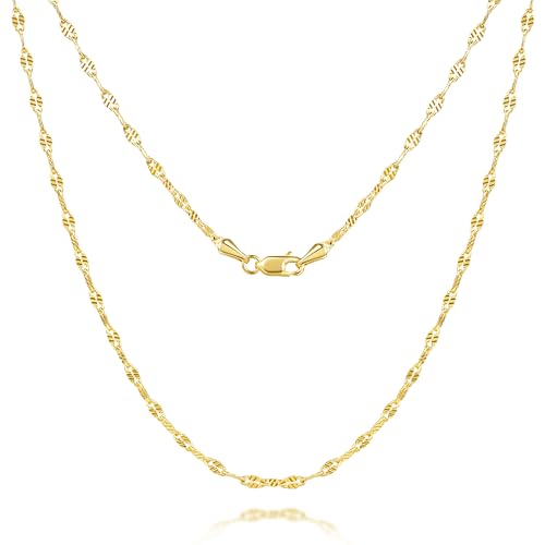 14K Gold Necklaces for Women Dainty Golden Necklace for Women Non Tarnish Thin Gold Chain Necklace Womens Fusion of Art and Aesthetics Necklaces for Mens Golden Chain 16,18,20,22,24 Inches
