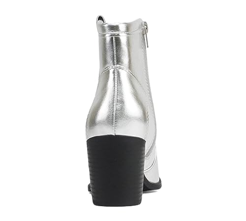 Image of Soda inchTELLER inch ~ Women's Western Cowboy Boots with Stitched Detailing, Pointed Toe, and Low Block Heel