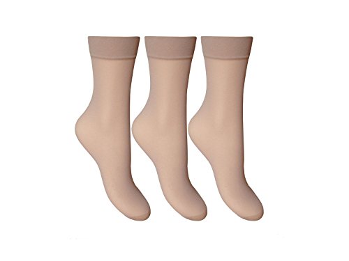 Image of Joanna Gray Comfort Top 15 Denier Anklet Socks (3 Pair Pack) (Natural)