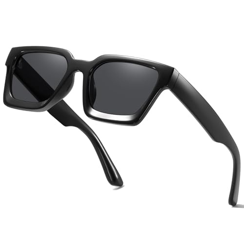 Square Sunglasses for Women Men Chunky Frame UV400 Protection Sun Glasses Unisex Retro Designer Style Shades