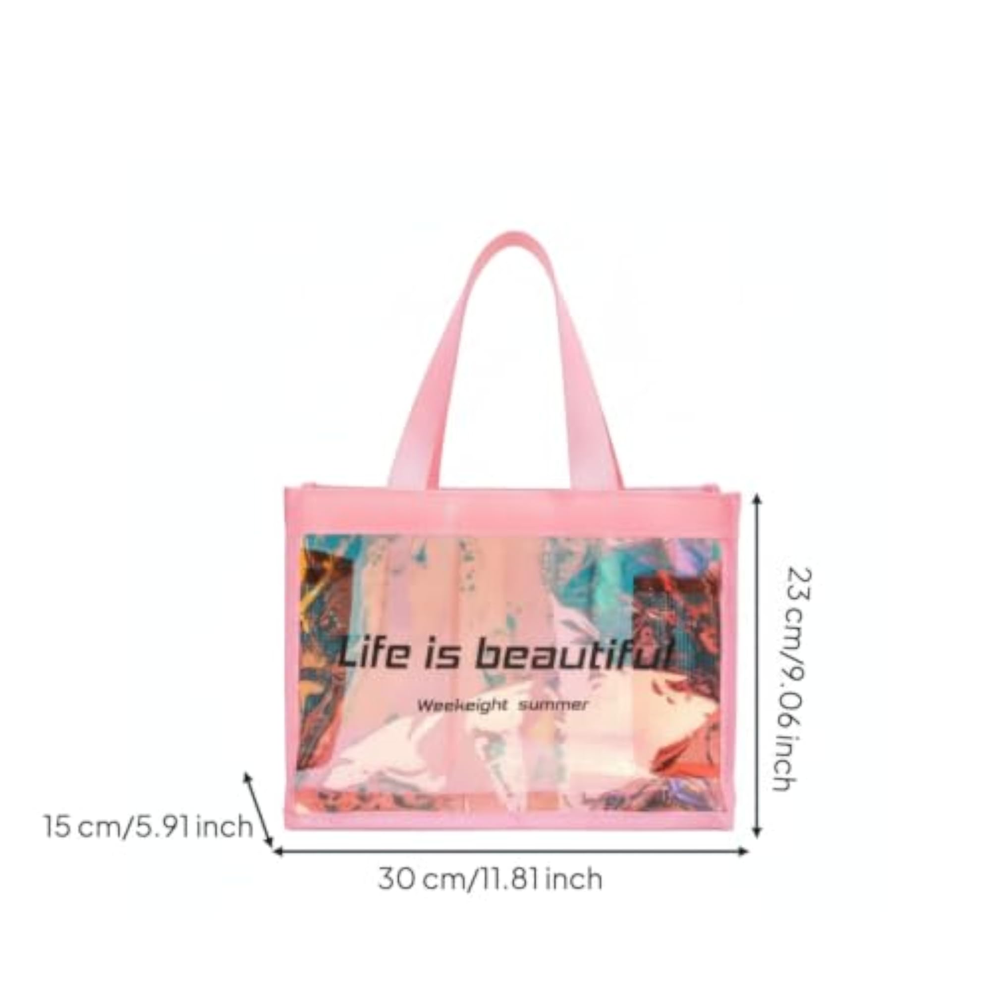 Iridescent Clear Beach Tote Bag for Travel