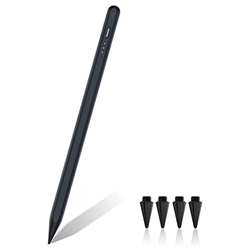 Stylus Pen for iPad 2018-2025, 15 Mins Fully Charged, Varkda Black Pencil, Palm Rejection, Sensitive Compatible with iPad 6th-11th Generation, Pro 12.9"/11"/M4, Air 3/4/5/M2/M3, Mini 5/6th