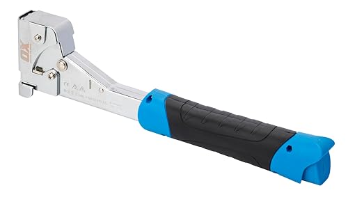 OX Pro Heavy-Duty Hammer Tacker, Flat Wire Staples 6-14mm, Rugged Steel, Ergonomic Grip, Bottom Loading, Professional Staple Gun