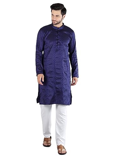 Image of Uri and MacKenzie Embroidery Silk Men's Kurta Pyjama Set