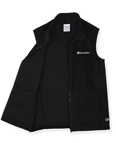 Image of Champion Boys Polar Fleece Vest Lightweight Sleeveless Zip Front Jacket with Pockets, Kids Outdoor Layering