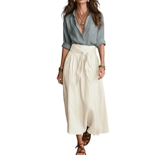 Conjunto bohemio de falda larga y camisa de dos piezas para ropa elegante de mujer