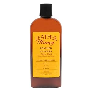 Leather Honey Leather Cleaner: Non-Toxic Leather Care Made in the USA Since 1968. Deep Cleans Leather, Faux & Vinyl – Couches, Car Seats, Purses, Tack, Shoes & Bags. Safe Any Colors & White Leather