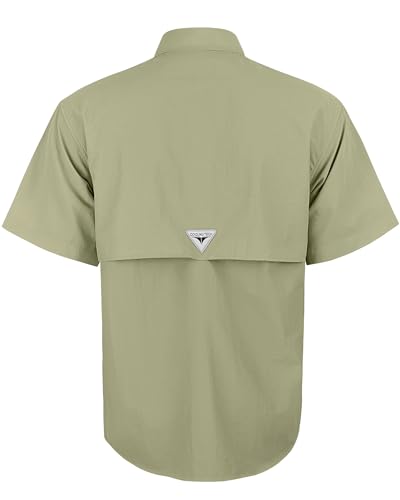 Image of Alimens & Gentle Short Sleeve Fishing Shirt Wicking Fabric Sun Protection Casual Button Down Shirts