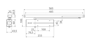 Tesa Assa Abloy DC135-D9005, Chiudiporta per guida scorrevole, Nero