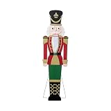 Glitzhome Nutcracker Christmas Porch Decor, 60" H Traditional Large Wooden Soldier Indoor and Outdoor Holiday Festive Entryway Art