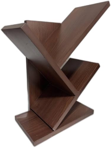 Image of Engineered Wood Bookshelf Multipurpose Home Decor Storage Rack Bookcase Showcase Organizer for Living Room Kitchen (Square 6 Shelf Bookrack) (3TIER Brown)