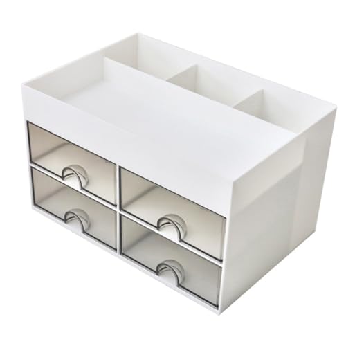 DEARMAMY 透明多層引き出しデスクオーガナイザー 卓上収納ボックス 大容量類整理 実用的な収納ケース オフィスや書斎に適した耐久性デザイ