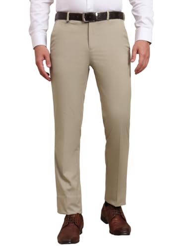 Image of SaintX Men's Premium Stretchable Formal Trouser with Techno Flex Waistband | Slim Fit | Italian Design | Triple Blend Special Fabric Pants | Office Wear /Executive Wear