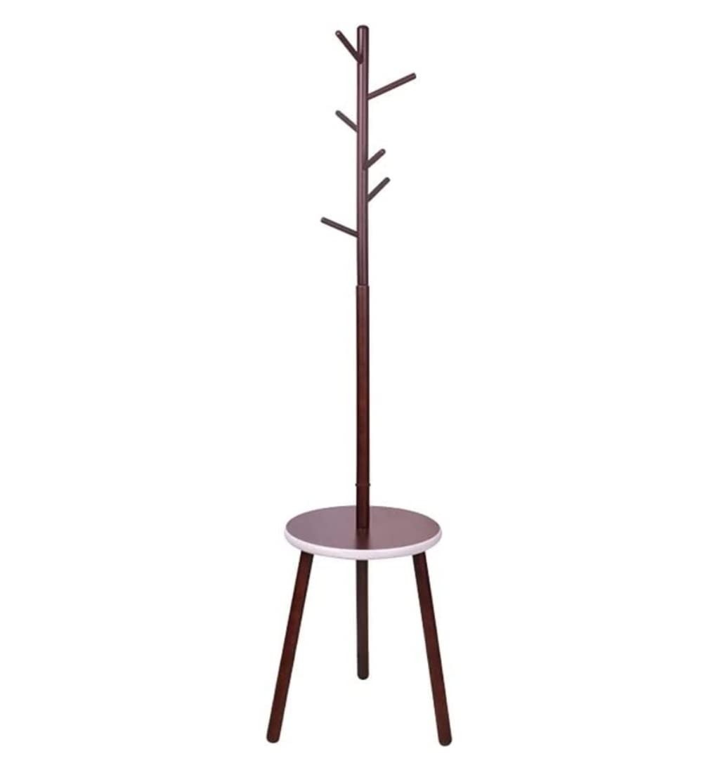 Porte-Manteau 2 en 1 autoportant avec étagère d'angle en taille 164,5 x 40 cm couleur B