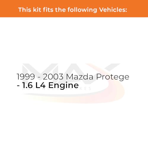 Image of Max Advanced Brakes Front Brake Kit Compatible With 1999 2000 2001 2002 2003 Mazda Protege w /1.6 L4 Engine Replacement Premium OE Disc Brake Rotors and Ceramic Brake Pads