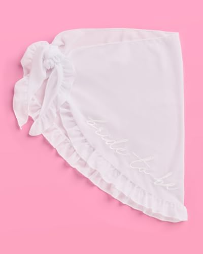 xo, Fetti White Bride to Be Embroidered Sarong | Bachelorette Party Cover-Up, Bridal Shower Accessory, Bridesmaid Gift, Bridal Beach Skirt2