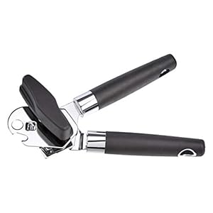 Amazon Basics Can Opener, Black Soft Grip Handle