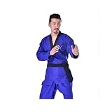 ZHSOAO Kimonos De Jiu-Jitsu Trajes de Judo, Uniforme de Taekwondo, Traje de Entrenador for Adultos, Ropa de competición de Entrenamiento de Karate y Judo, Disfraces Unisex de Kung Fu(Blue,160cm)