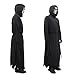 CosplayStudio Adult Black Terror Long Hooded Horror Robe Ghost Mask Horror Robe Costume Halloween Cosplay Costume (For-Adult)